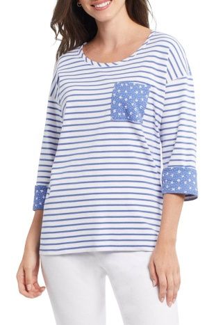 3/4 Sleeve Top with Pocket