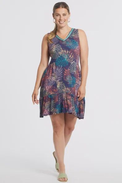 EMBROIDERED V-NECK DRESS
