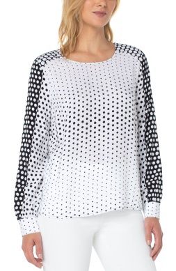 Long Sleeve Blouse with Cut Out Back