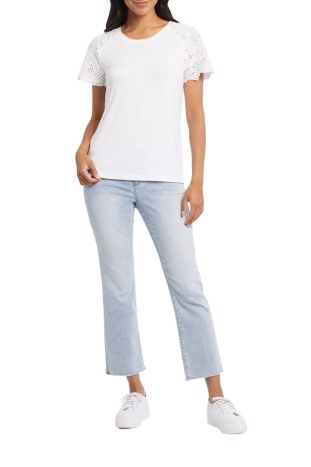 AUDREY PULL-ON MID-RISE STRAIGHT CROP JEAN