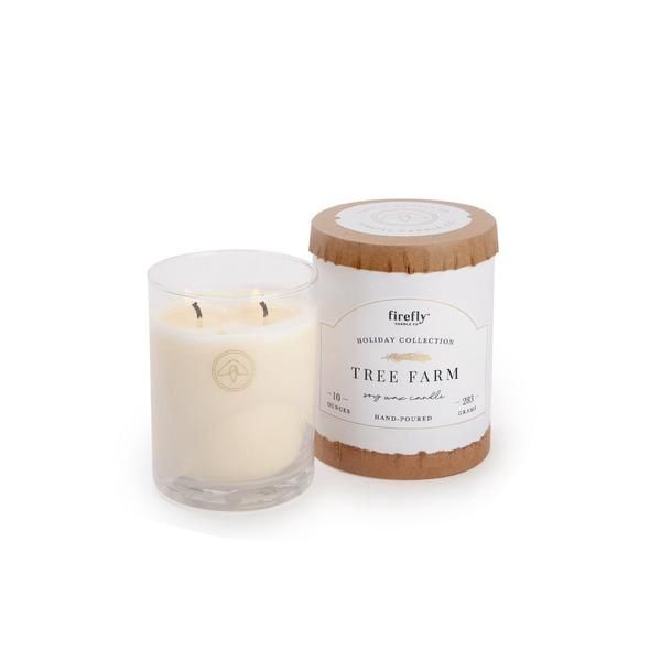 Holiday Frosted White Glass Candle