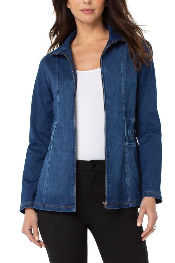 ZIP UP JACKET WITH ELASTIC WAIST
