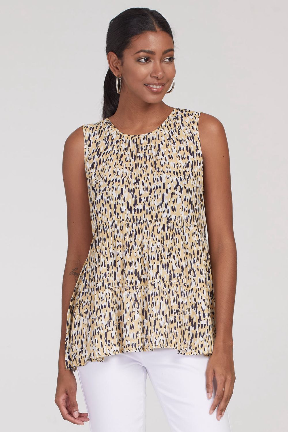 Sleeveless Flounce Blouse