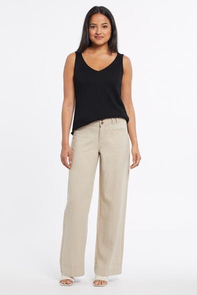 WIDE LEG LINEN PANTS