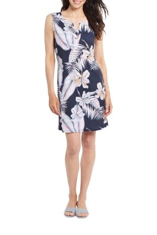 SLEEVELESS NOTCH COLLAR DRESS
