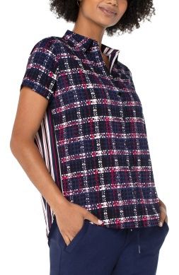 Rolled Sleeve Button Front Shirt