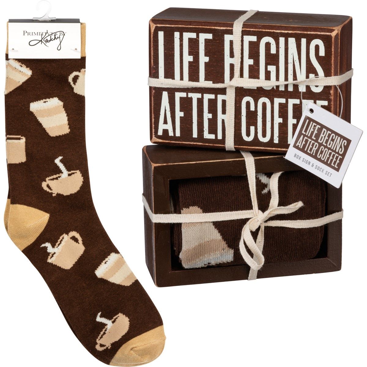 Box Sign/Sock Set - Life