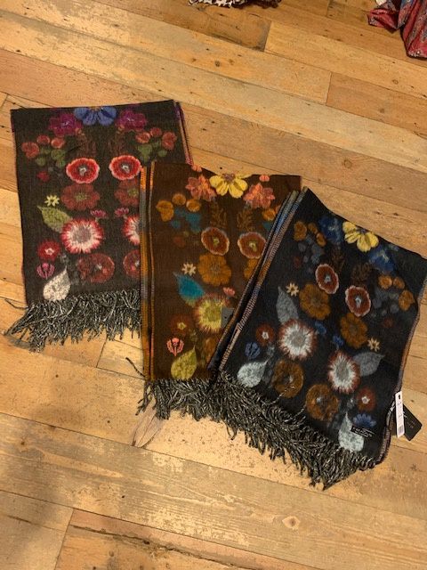 Cashmink Reversible Watercolor Bouquet Scarf