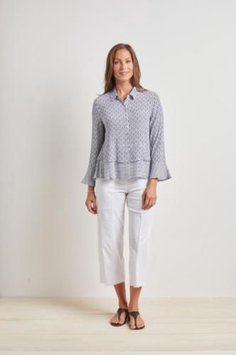 Printed Flounce Shirt