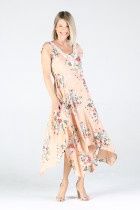 Cap Sleeve Hanky Hem Dress