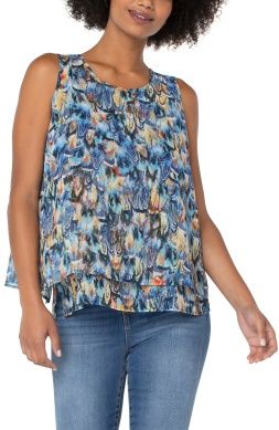 DOUBLE LAYER SLEEVELESS SHELL