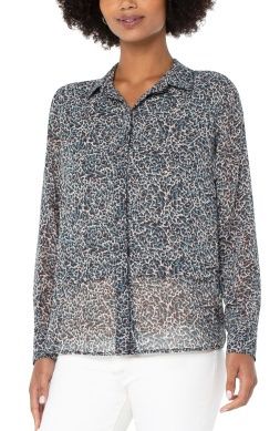 Double Layer Hidden Placket Long Sleeve