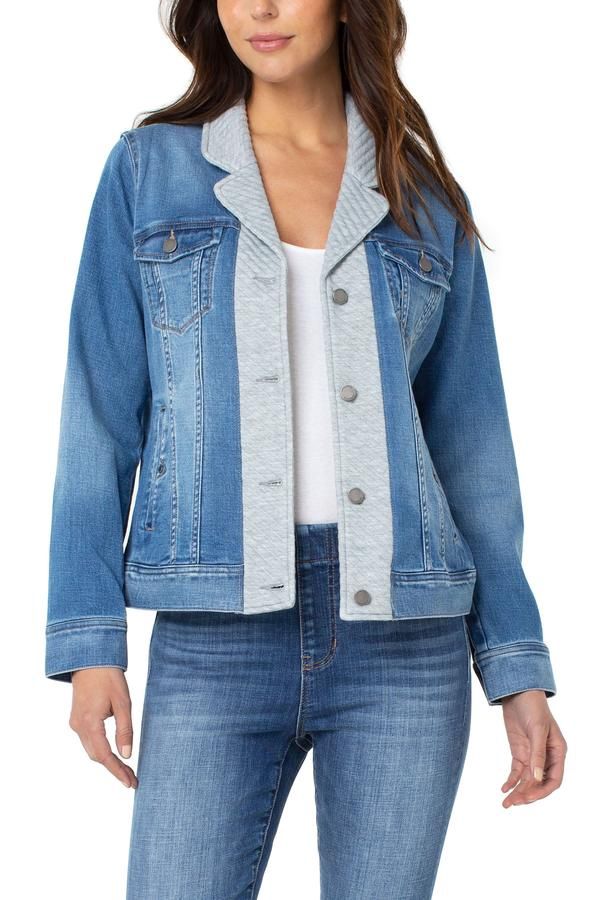 TRUCKER JACKET WITH KNIT INSERT