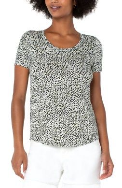 Scoop Neck Shortsleeve Knit Tee