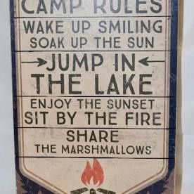 Box Sign - Camp Rules W