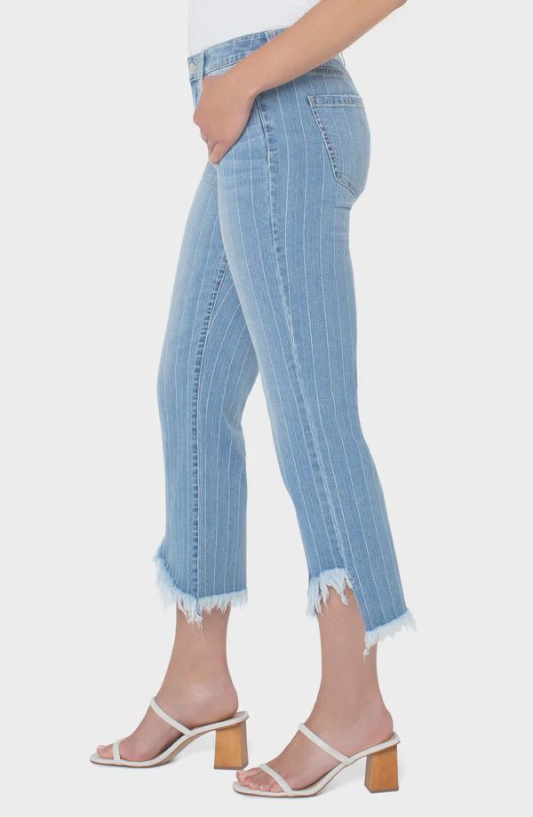 HANNAH CROP FLARE WITH ANGLED FRAY HEM