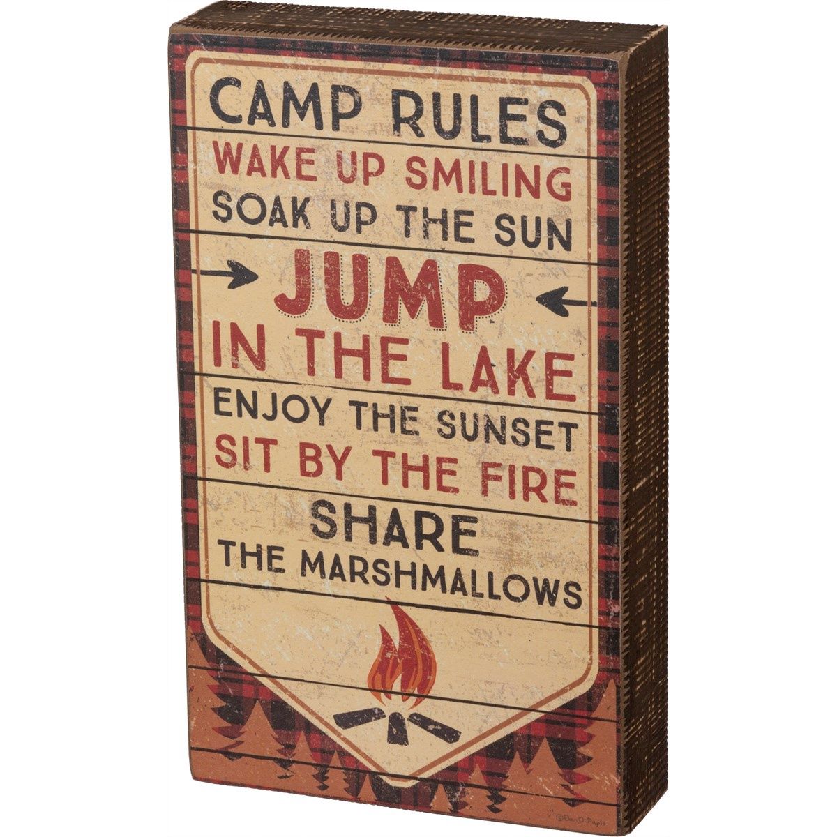 Red Box Sign - Camp Rules