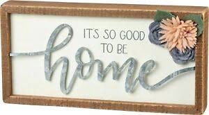 Inset Box Sign - Home metal