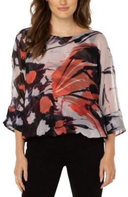 Gathered Hem Dolman Tie-Back Top