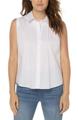 Sleeveless Button Front Tops
