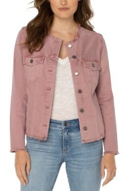 Classic Jean Jacket W/ Frayed Hem