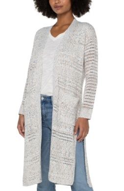 L/S Open Front Long Line Cardigan