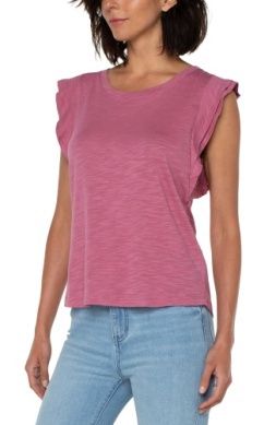 Double Layer Flutter Sleeve Top