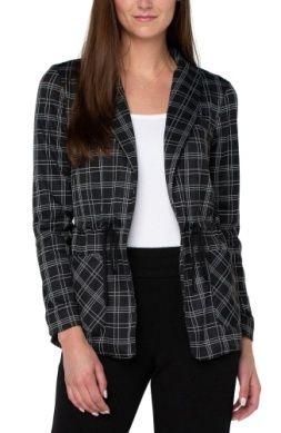 Cinched Waist Blazer W/ Cuffed Sleeve