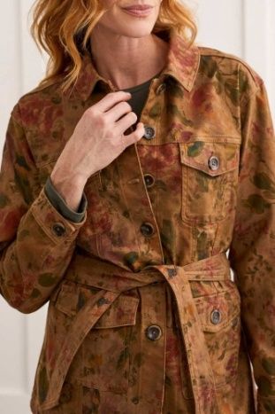 LONG PRINTED JACKET W/REMOVABLE BELT