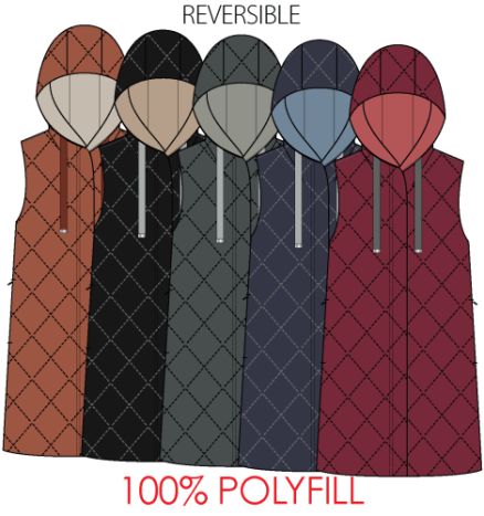 REVERSIBLE HOODED PUFFER VEST