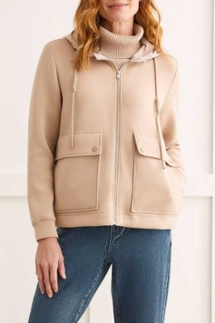 HOODED ZIP UP JACKET W/ PKTS