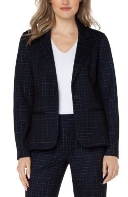 Fitted Blazer-Window Pane