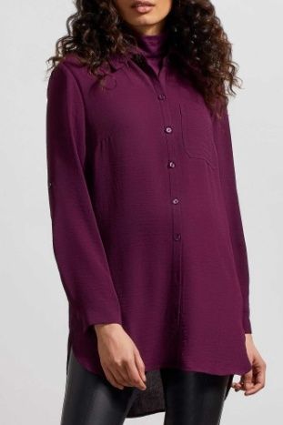 Roll Up Sleeve Tunic Button Up