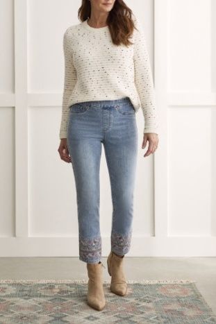 AUDREY PULL ON STRAIGHT W/ EMB.