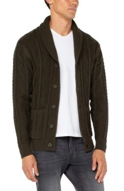 Fisherman Cable Shawl Collar Cardigan