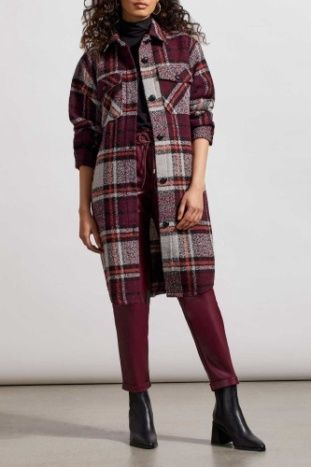 DROP SHOULDER LONG SHACKET W/FANCY BTN