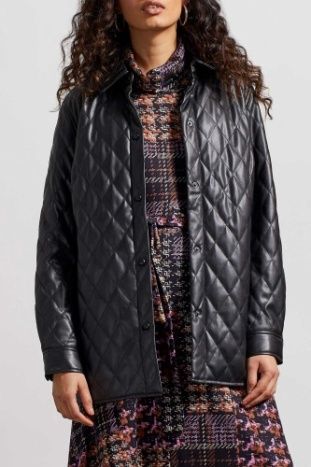 QUILTED SNAP FRONT PU JACKET