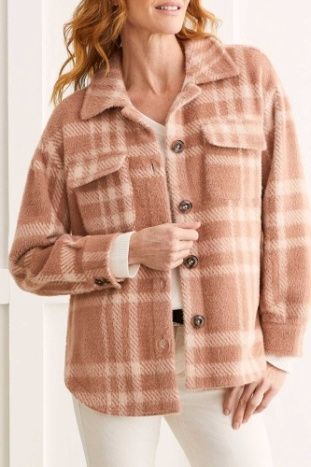 BRUSHED PLAID SHACKET