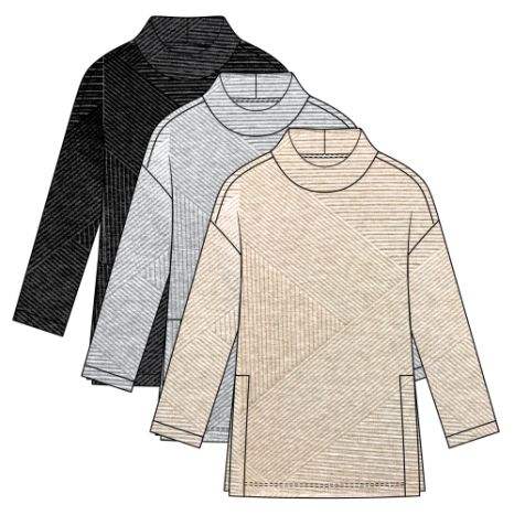 L/S DOLMAN TUNIC W/SIDE SLITS