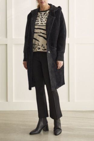 L/S HOODED DOLMAN OVERCOAT