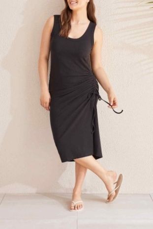 TANK DRESS W/SIDE RUCHING
