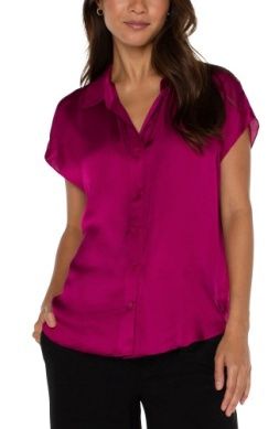 Dolman Slv Blouse W/ Collar &amp; Button Front