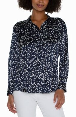 Flap Pocket Button Front Woven Top