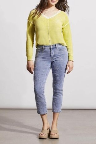AUDREY EMROIDERED SLIM CROP JEANS
