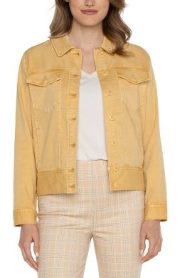 trucker jacket w/ elastic back waist