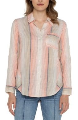 btn front shirt w/ inverted pleat