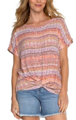 Crew Neck Dolman W/ Twisted Front Detail