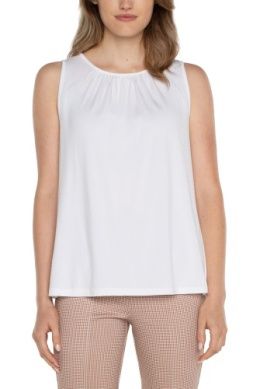 a-line sleeveless knit top w/ keyholes