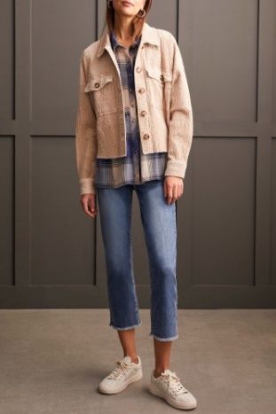 CROP DENIM SHACKET W/PATCH PKTS