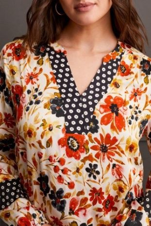 L/S BLOUSE W/ PLACKET